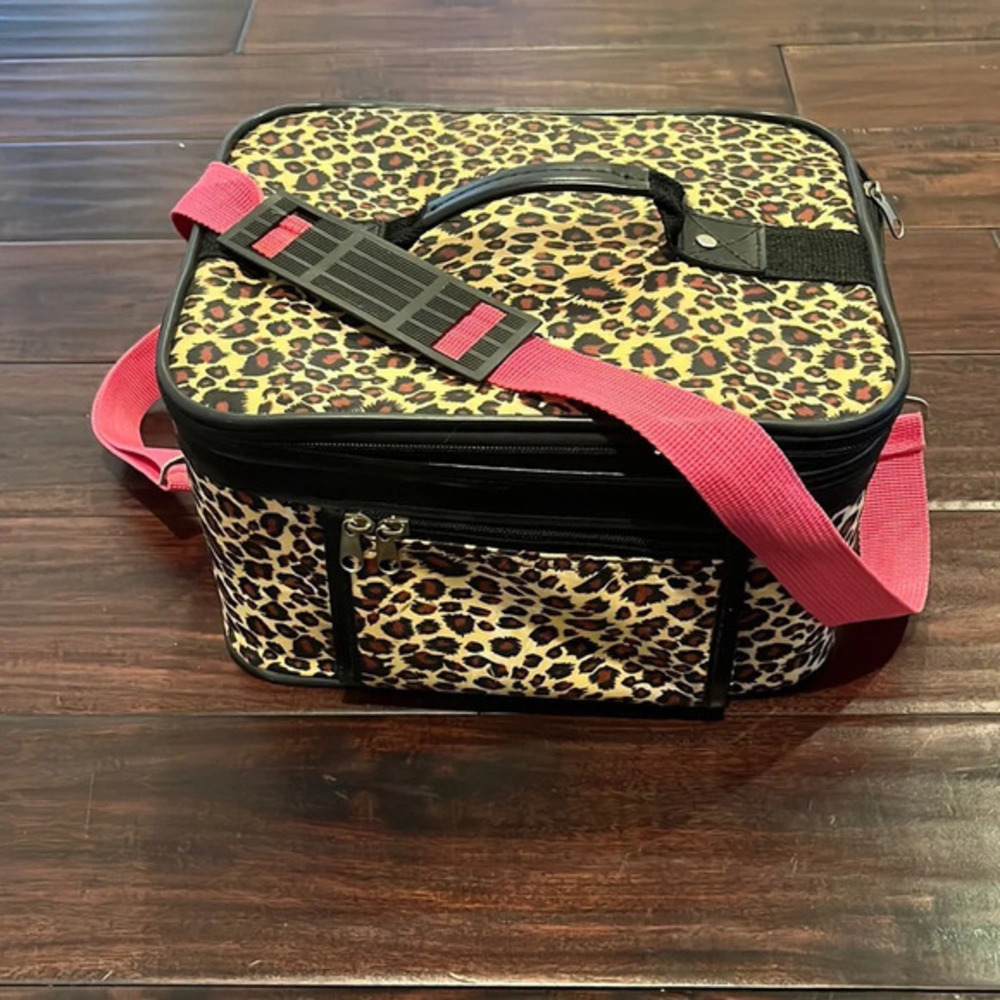 Large leopard Makeup Bag good condition cosmetics Bag case